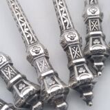 12 teaspoons, dessert, in silver. minerva and goldsmith hallmarks. 12.5 cm.