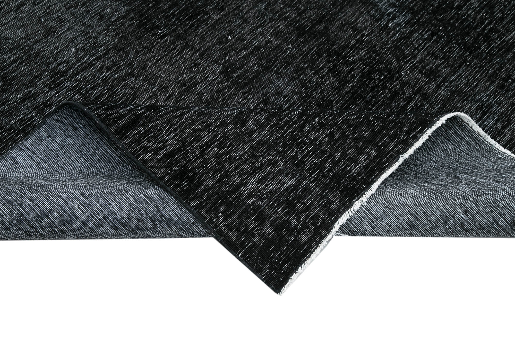 Hand-Knotted Oriental Overdyed 290 cm x 391 cm Black Wool Carpet