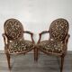 Pair of Louis XVI period medallion armchairs