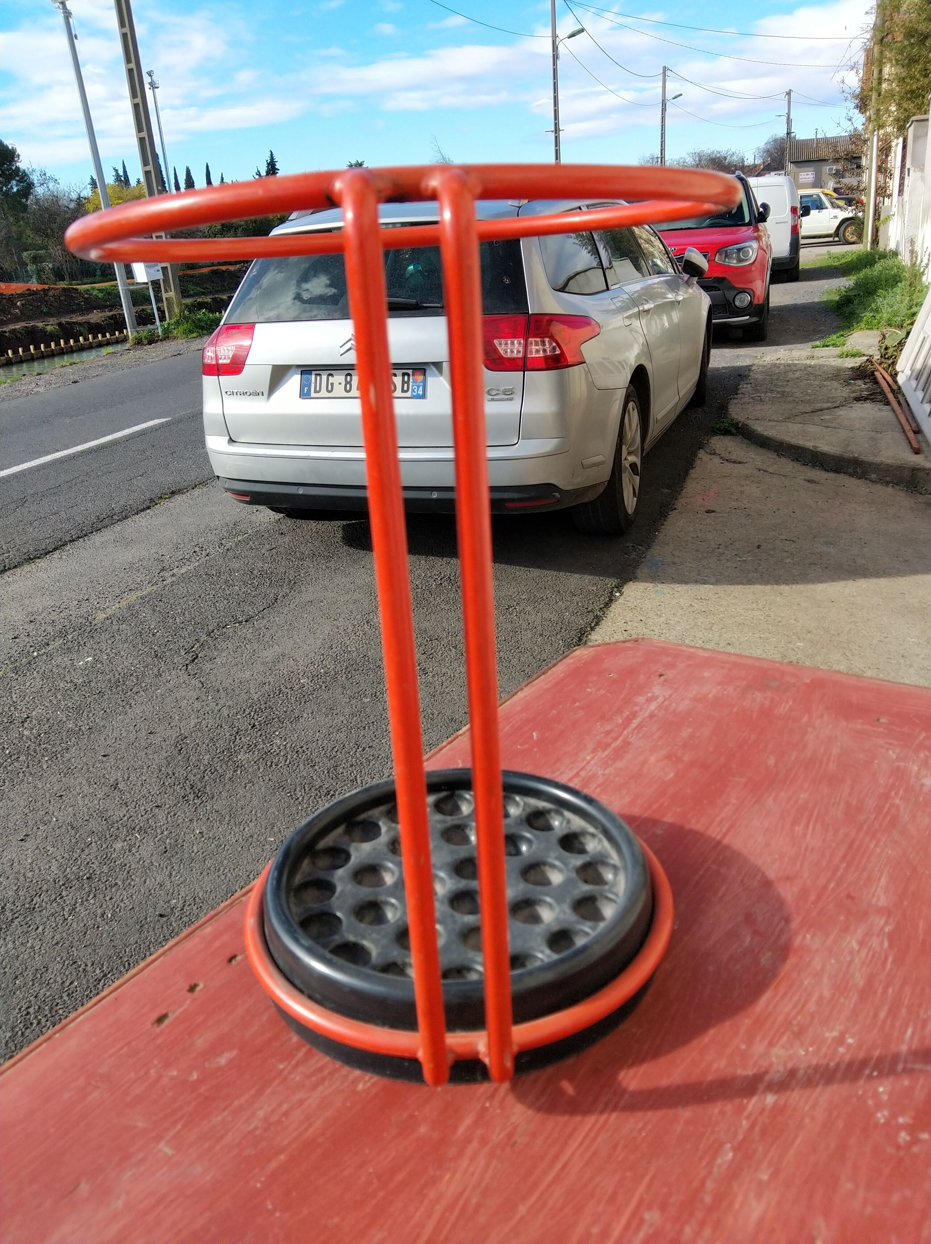 Umbrella stand and walking sticks circa 1970