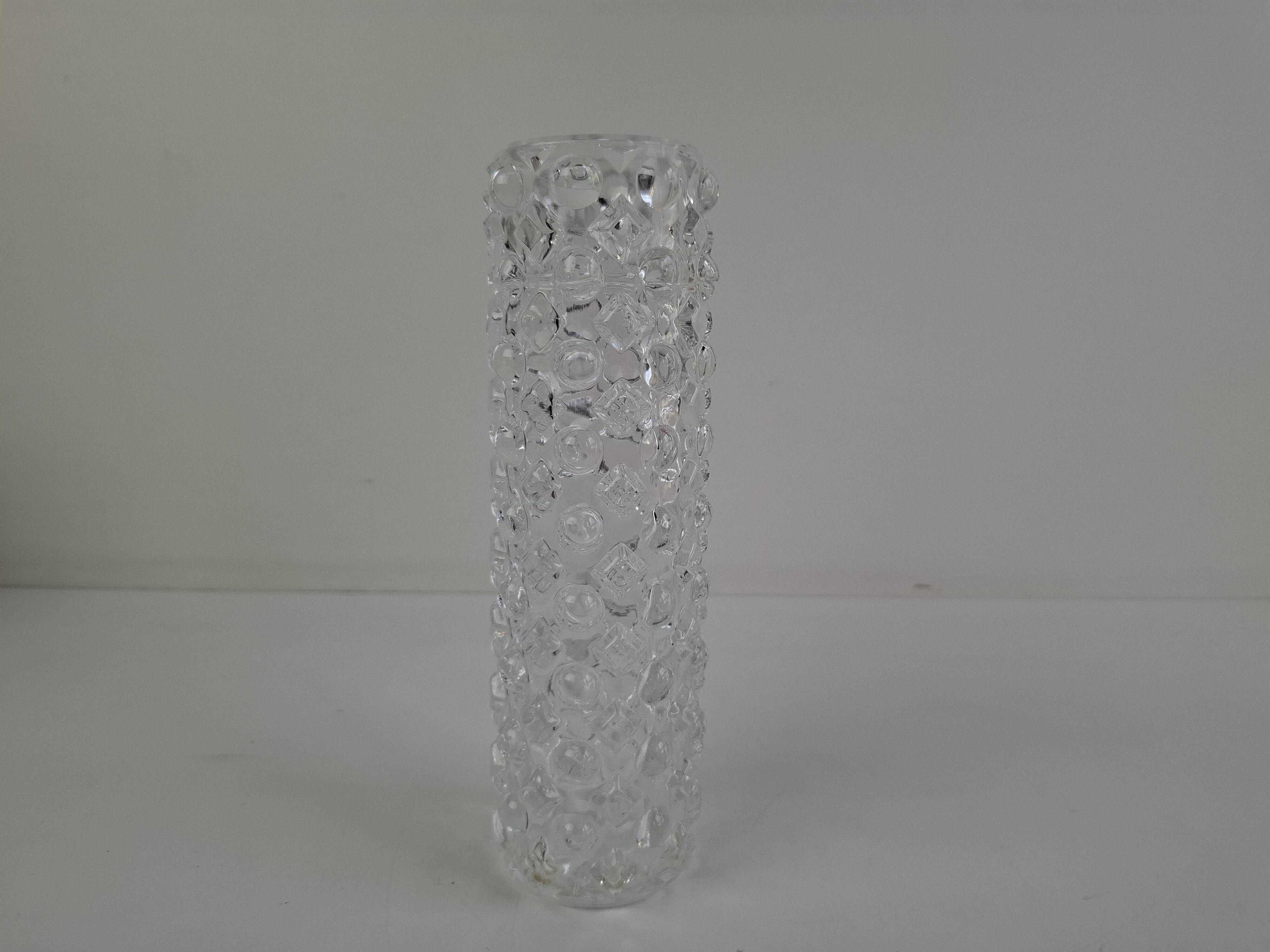 Pavel Pánek 1974 Czechoslovak Pressed Glass Vase for Union Libochovice