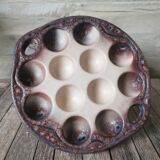 6 glazed ceramic snail plates