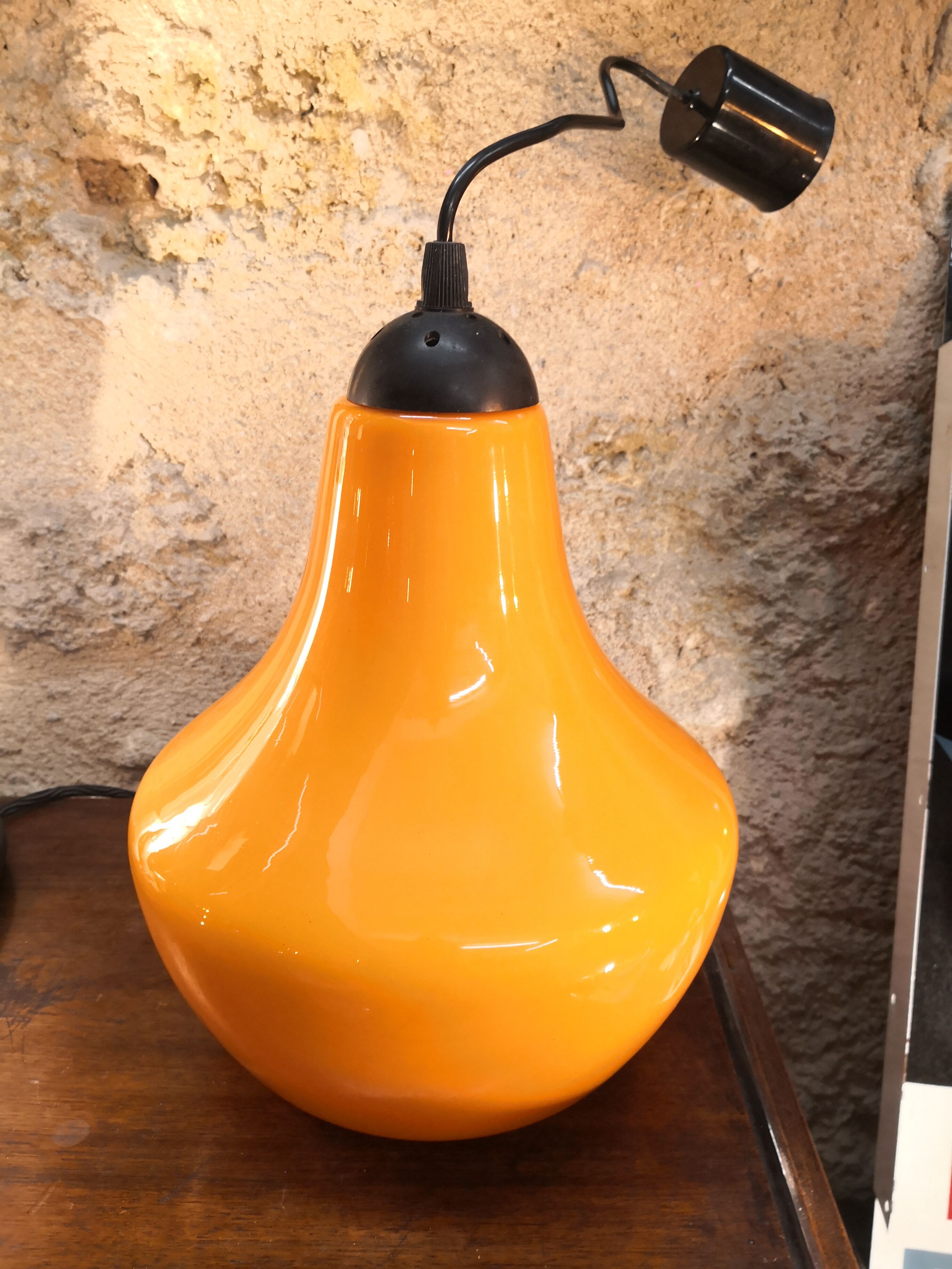 Vintage orange opaline chandelier