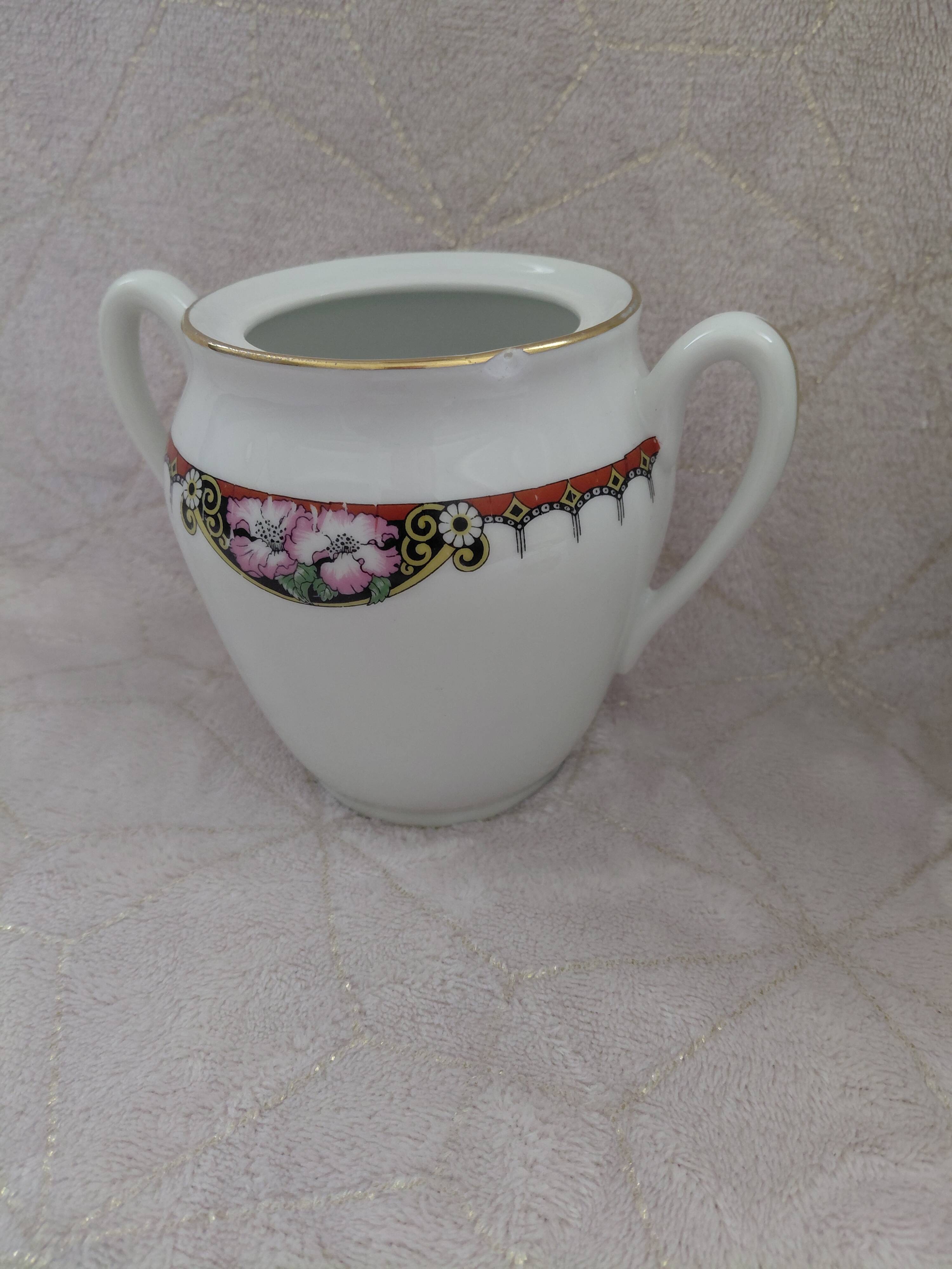 Théière et sucrier en porcelaine de Limoges