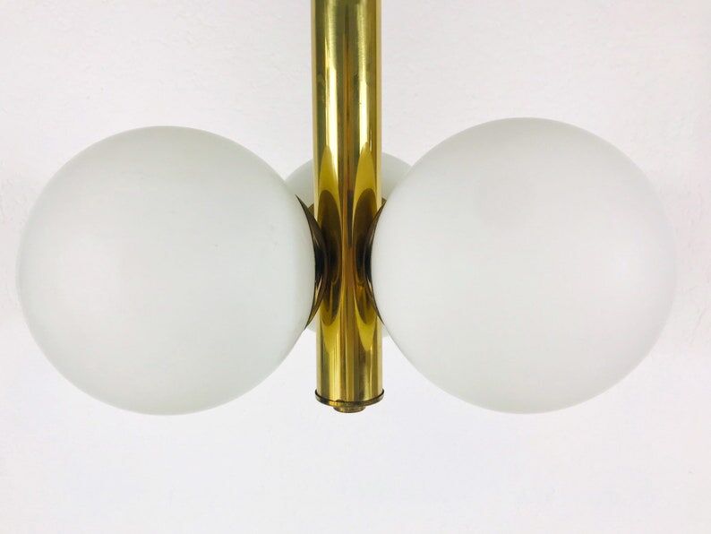 Brass pendant lamp by Kaiser, Germany, 60s