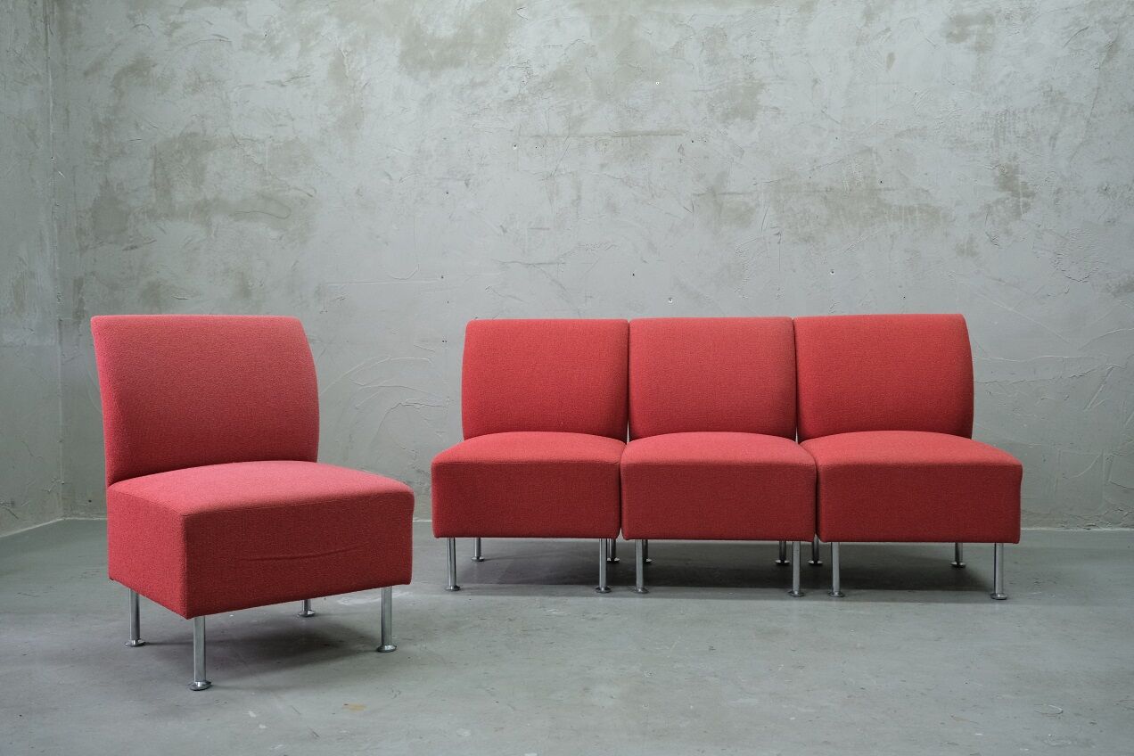 Vintage Finnish Living Room Set from Isku, 1980s, Set of 4
