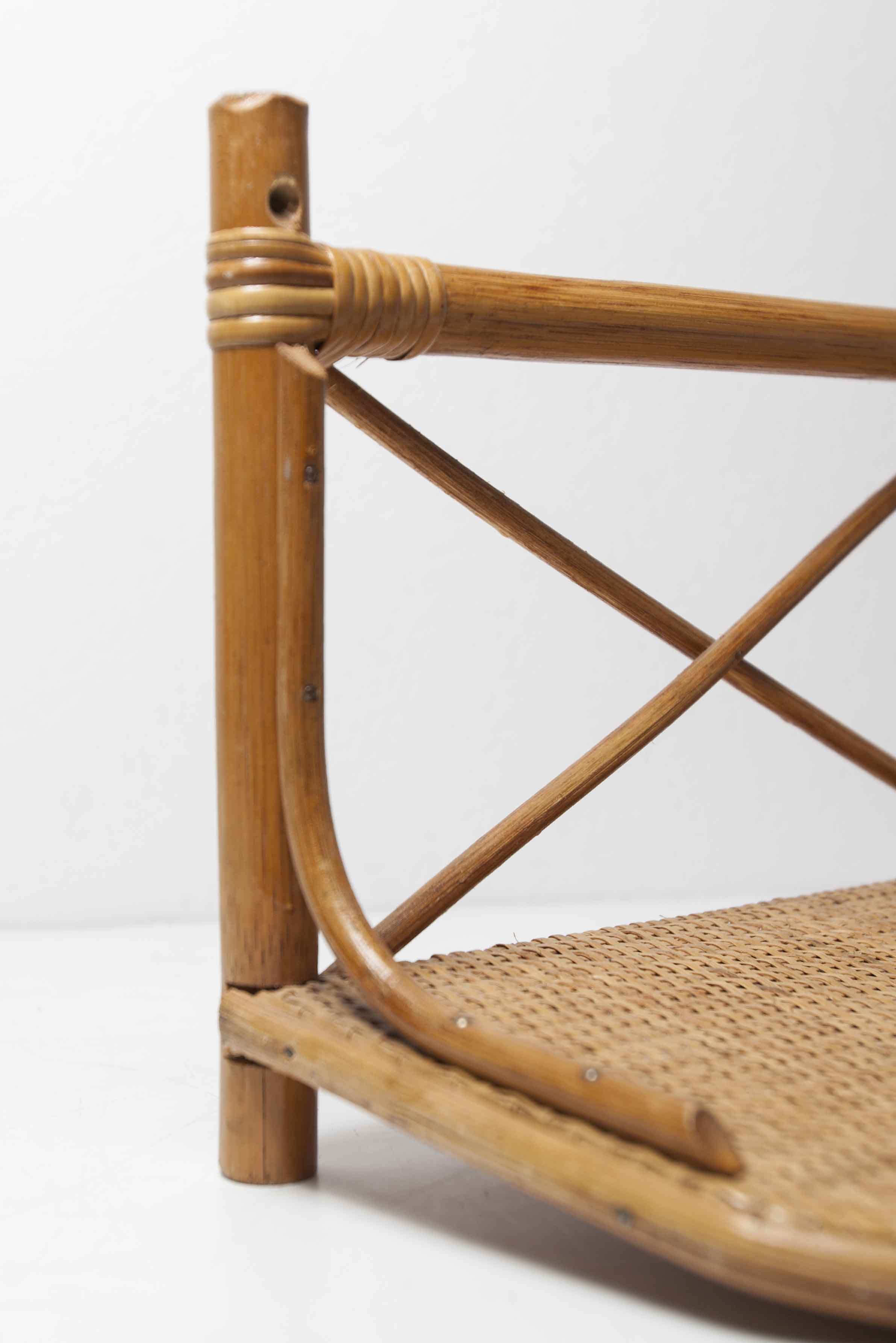 1960 rattan wall shelf