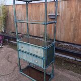 Rattan and bamboo shelf