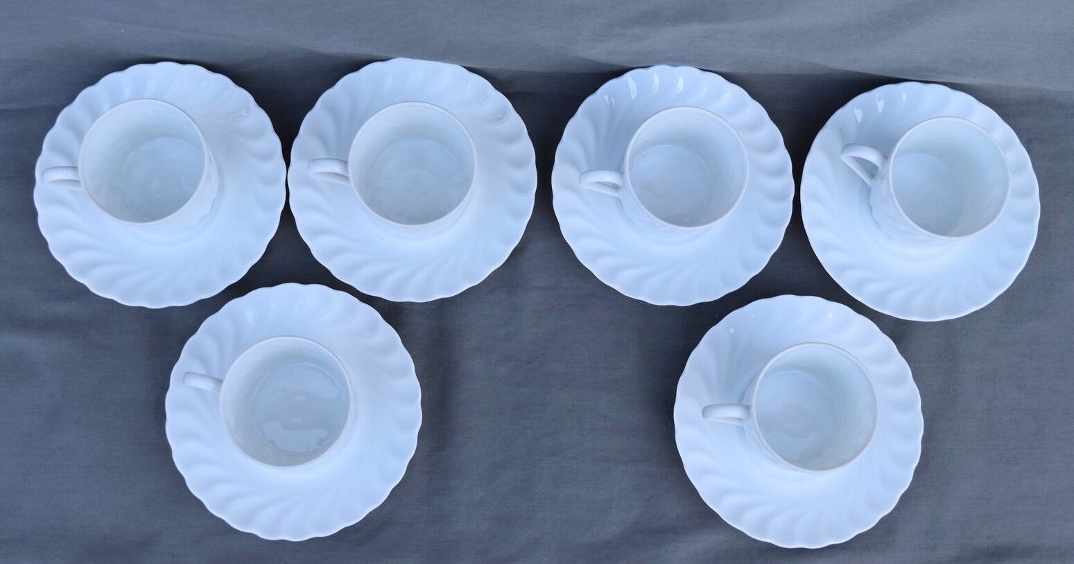 6 coffee cups and saucers Tharaud Limoges form valençay sillage model
