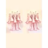 Contemporary Pink Murano Glass "Selle" Wall Sconces in Mazzega Style - A Pair