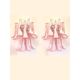 Contemporary Pink Murano Glass "Selle" Wall Sconces in Mazzega Style - A Pair