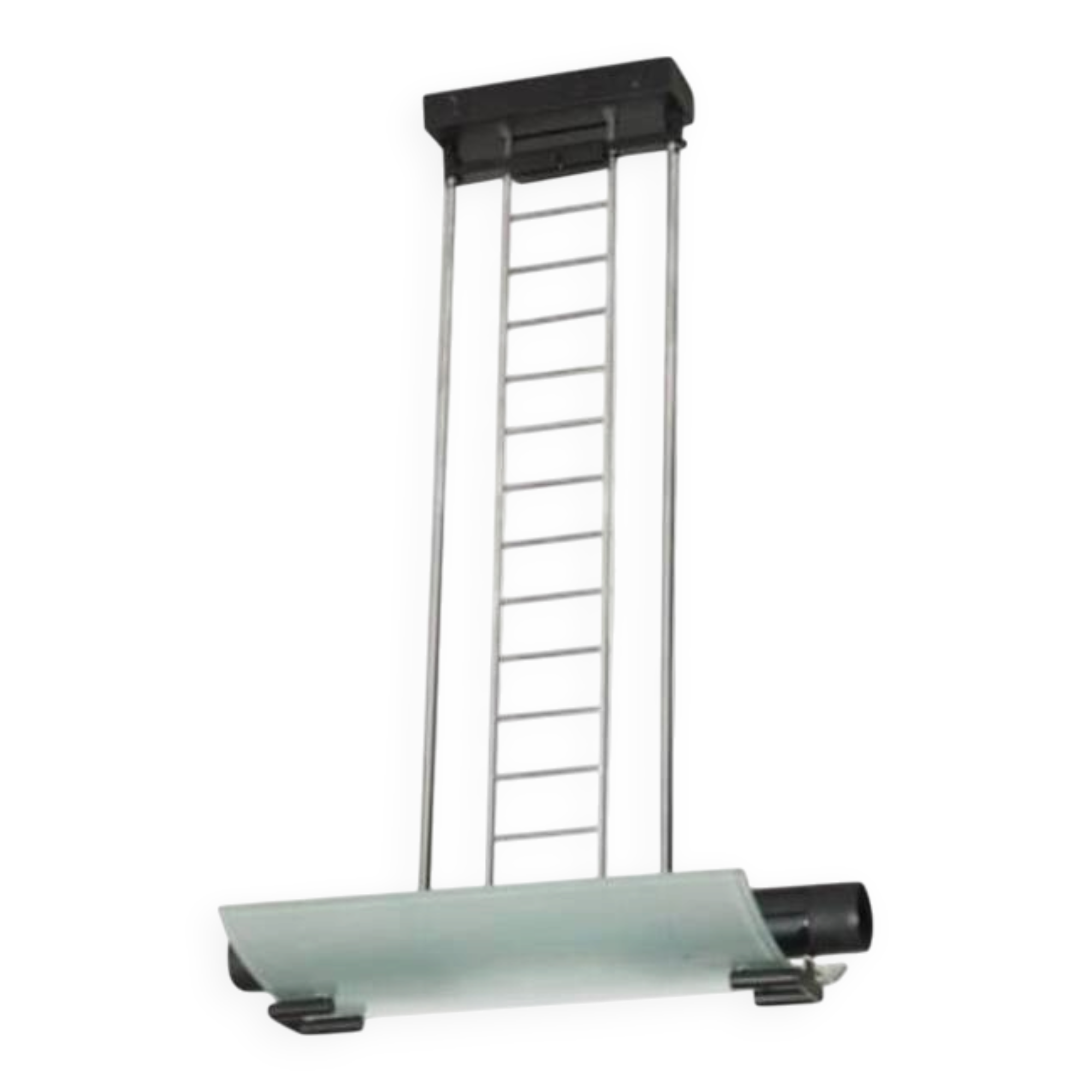 Metal and frosted glass suspension