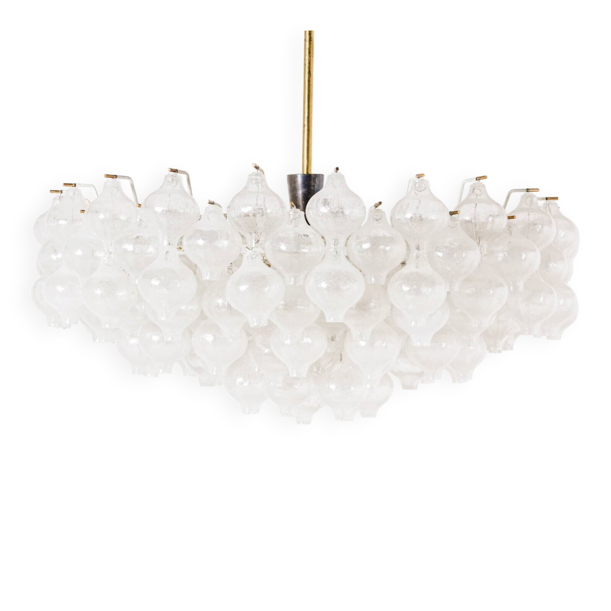 XL Tulipan Waterfall Glass Chandelier by Kalmar - Austria 1960s