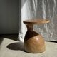 Solid wood side table (monoxyl) organic shape natural color