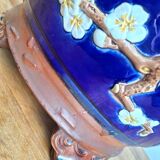 Large antique majolica cache pot, planter by Joseph Holdcroft.