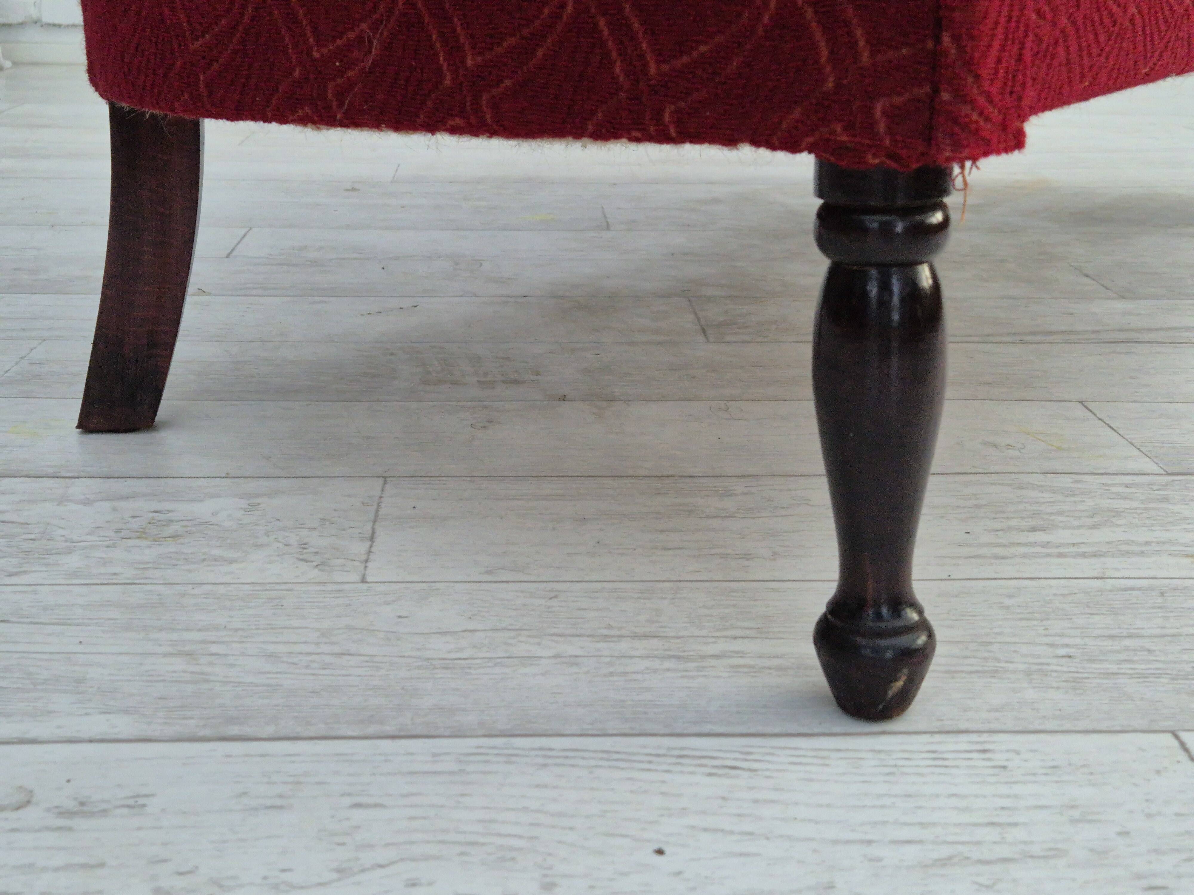 Années 1950, canapé danois 2 places, très bon état d'origine, bois de frêne.