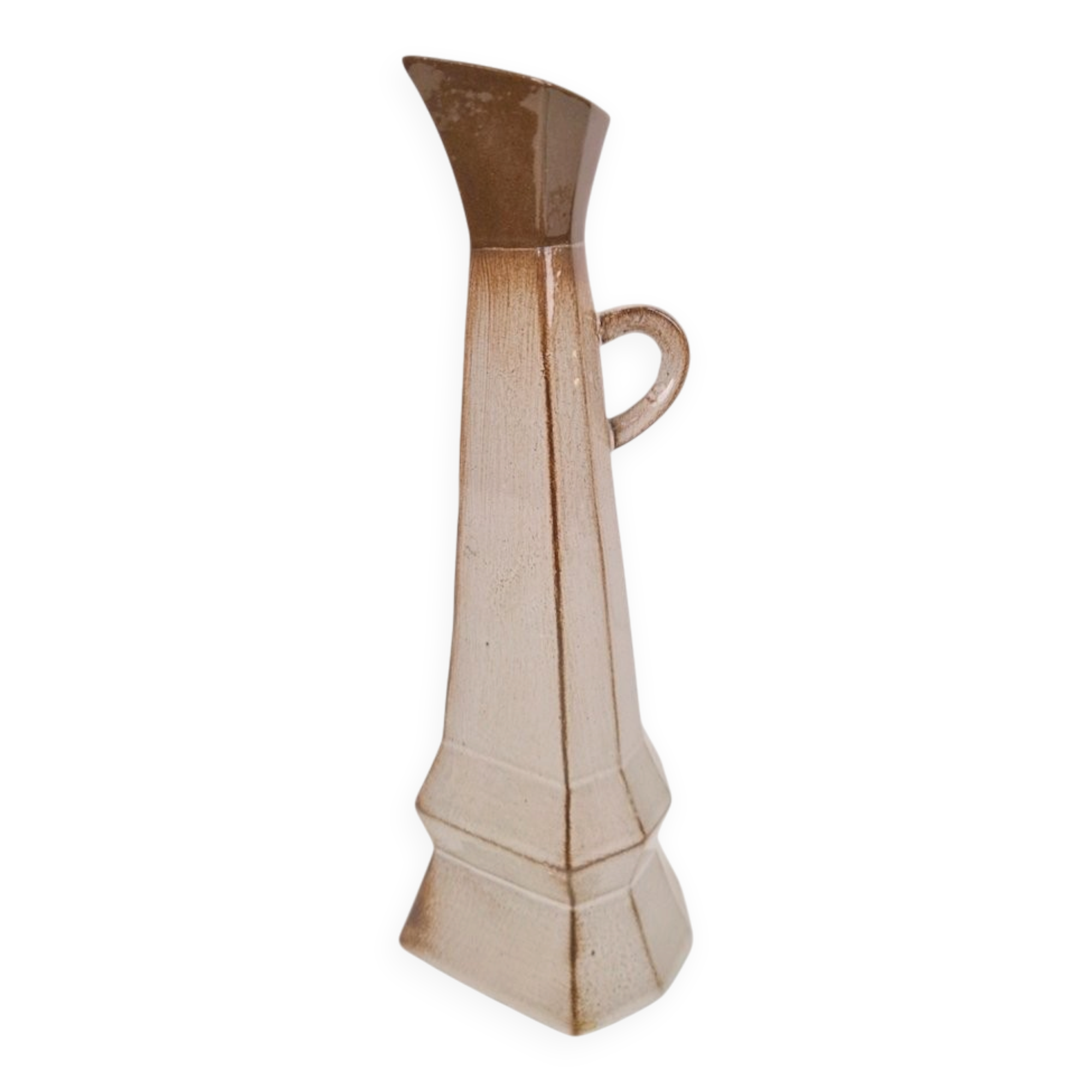 Vase en céramique cubiste, années 1950