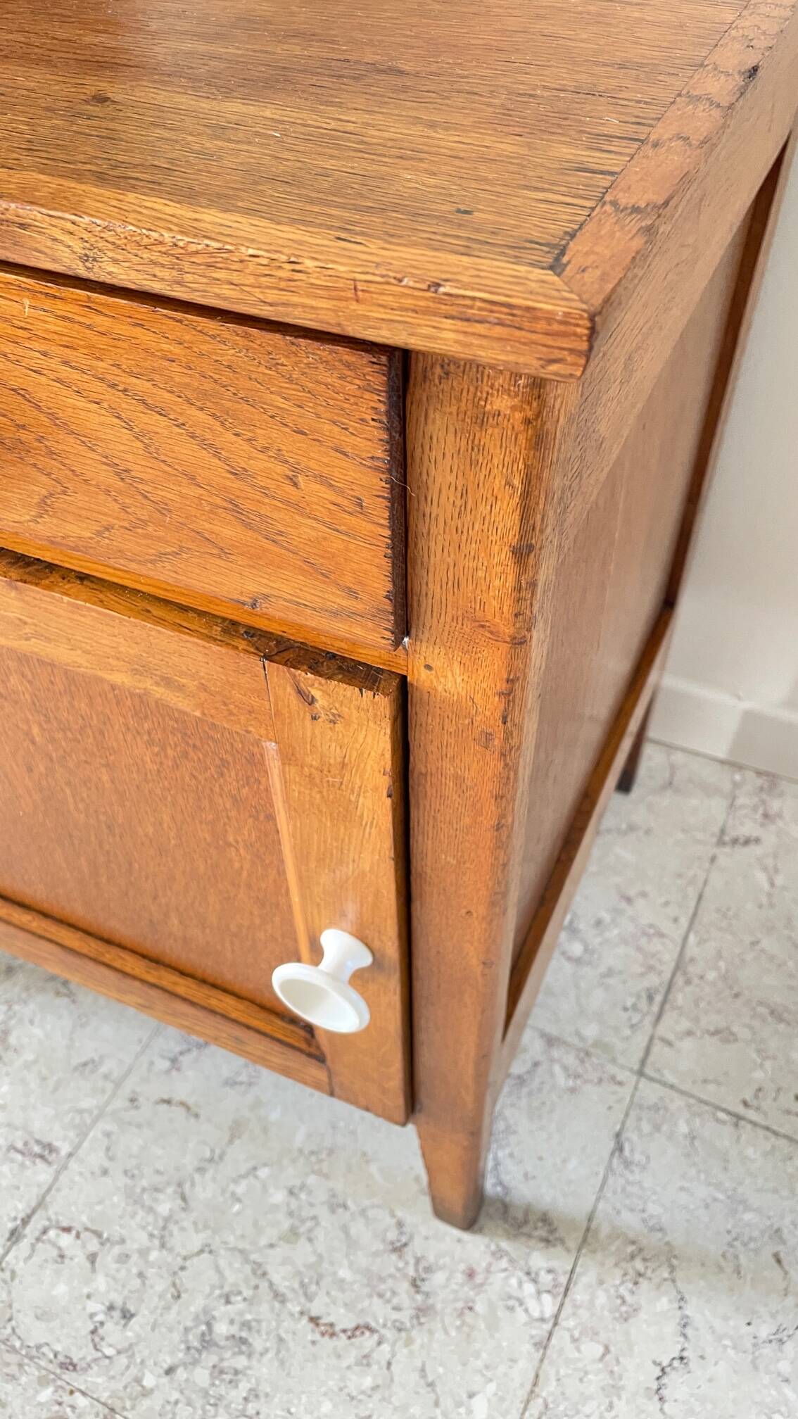 Oak bedside table from the 1950s
