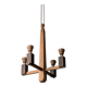 Danish hanging wooden candelabra, Art Deco style, 1970s