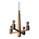 Danish hanging wooden candelabra, Art Deco style, 1970s