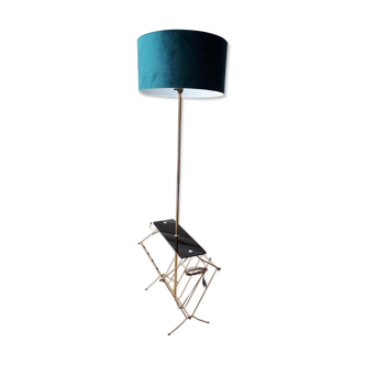 Floor lamp in gilded and opaline metal 50 years