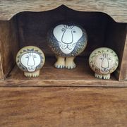 Set of 3 ceramic lions by Lisa Larson/Gustavsberg.