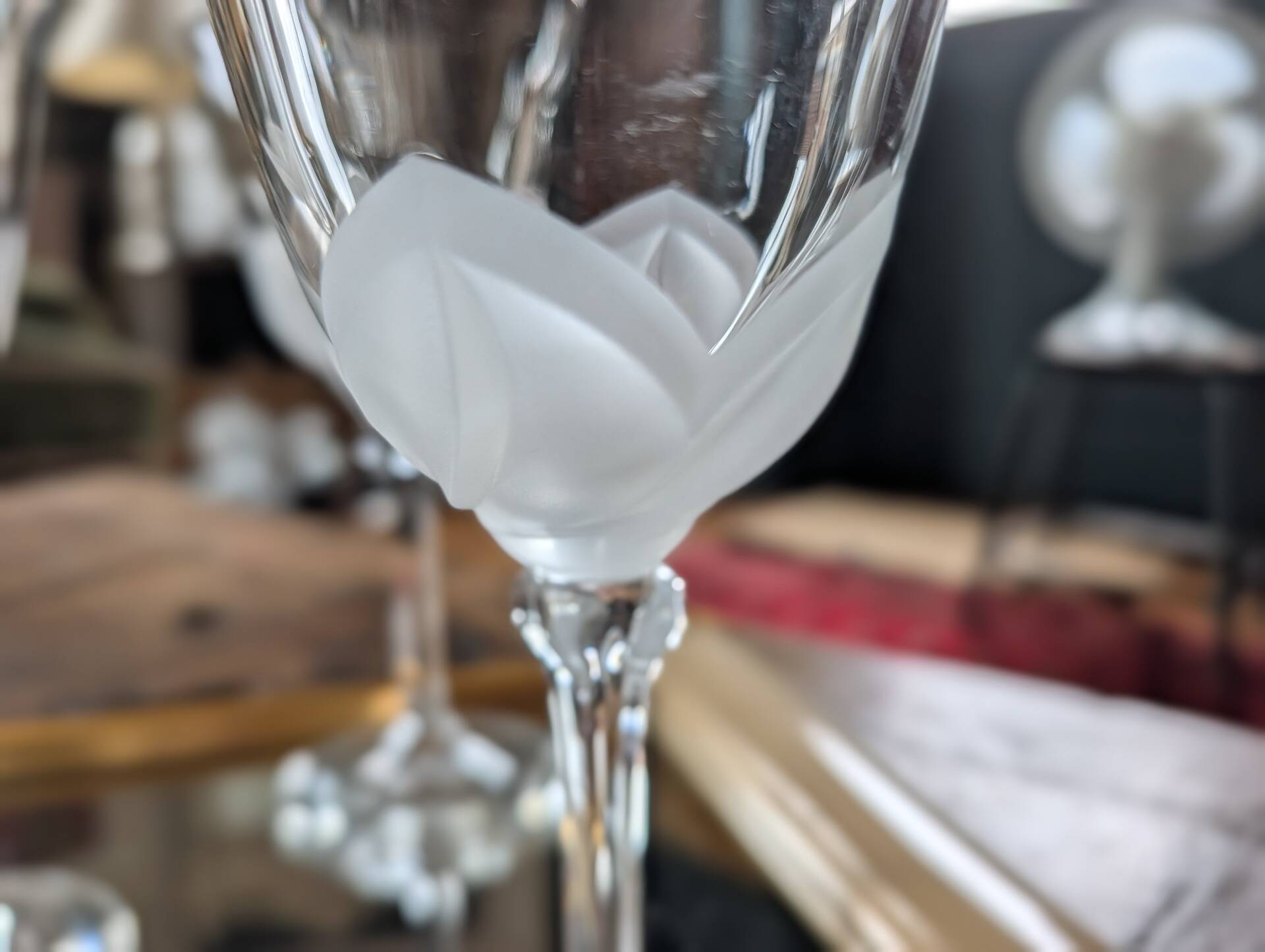 6 crystal stem glasses from Cristal d’Arques Folia – 1970s-1980s