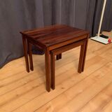 A pair of Kvalitet Form Funktion rosewood side tables Denmark 1960s