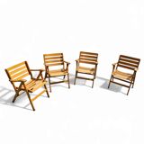 4 x folding chairs by Ico & Luisa Parisi for Reguitti, Italy, 1970s