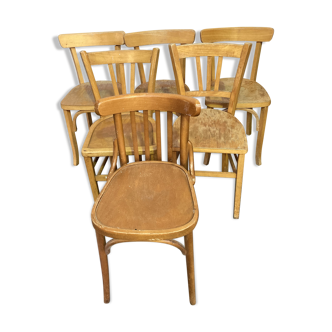 6 mismatched bistro chairs