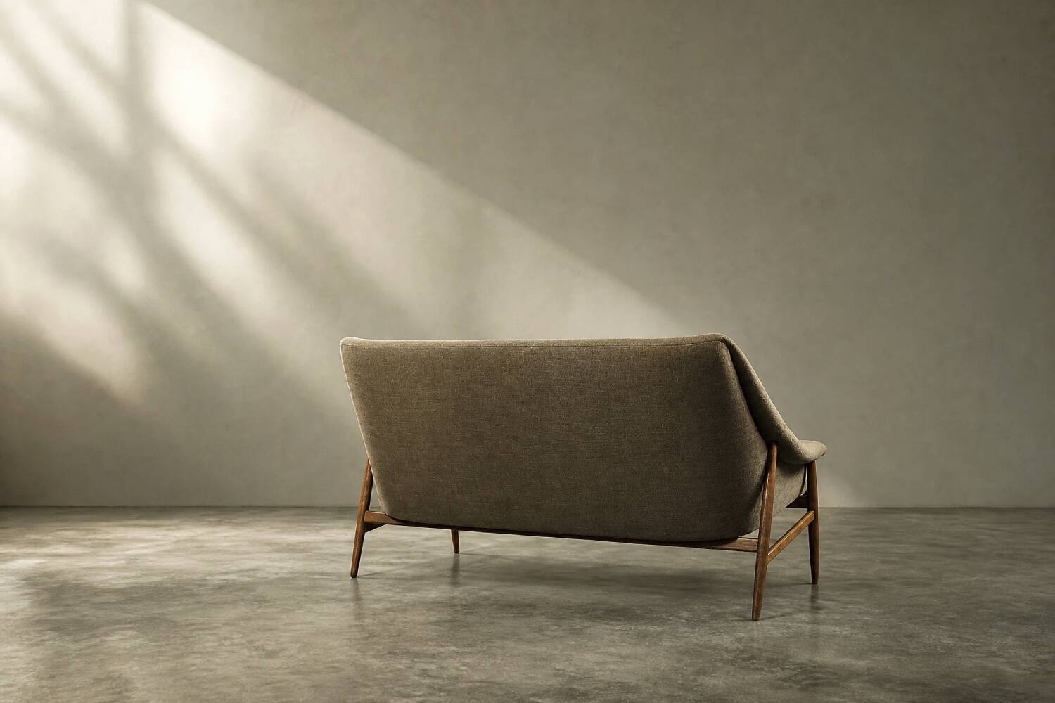 Mid-Century Scandinavian Modern 2Seater Brown Fabric Grace Sofa  from Ikea
