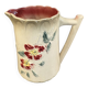 Antique pitcher in slipware with floral decoration – red and cream floral design