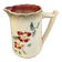 Antique pitcher in slipware with floral decoration – red and cream floral design