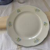 Assiette dessert fleurs bleues