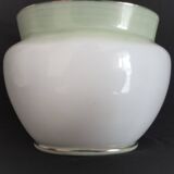 Hand-painted opaline vase, abstract floral patterns