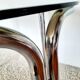 Space Age dining table smoked glass - chrome 70's