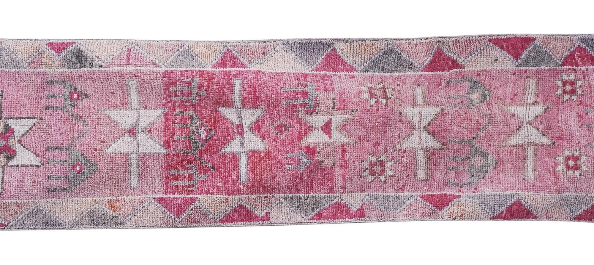 Vintage Turkish hallway rug 82x311 cm