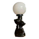 Ceramic black cat couple lamp