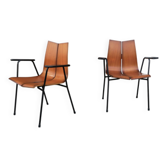 Paire de fauteuils “GA” avec accoudoirs par Hans Bellmann – édition Horgone