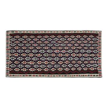 1970s Vintage Turkish Handmade Wool & Cotton Pink Area Rug 96x200