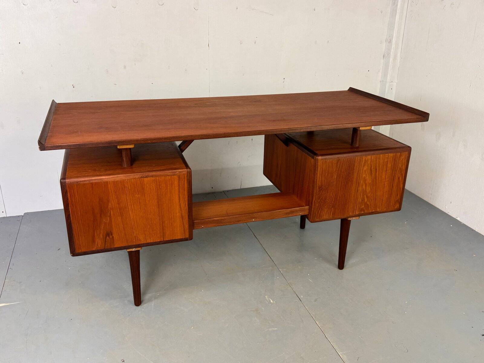 Mid-century Danish teak desk attributed to Louis van Teeffelen for Wébé, 1950s