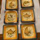 Set 6 hollow plates, glazed terracotta, France