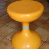 Tabouret en plastique orange Space age années 70s