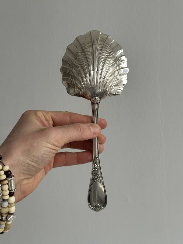 pelle en métal argenté coquillage