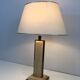 Table Lamp in Travertine and Gold Chrome, French Work, circa 1970