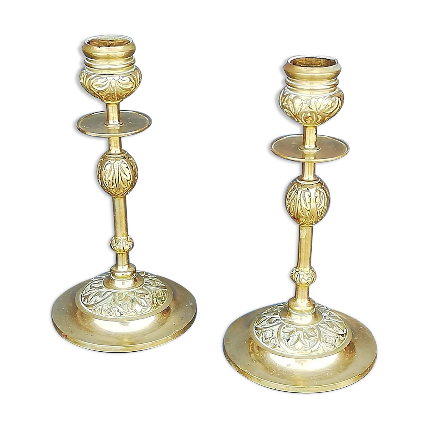 Old brass candlesticks