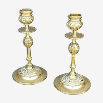 Old brass candlesticks