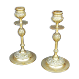 Old brass candlesticks