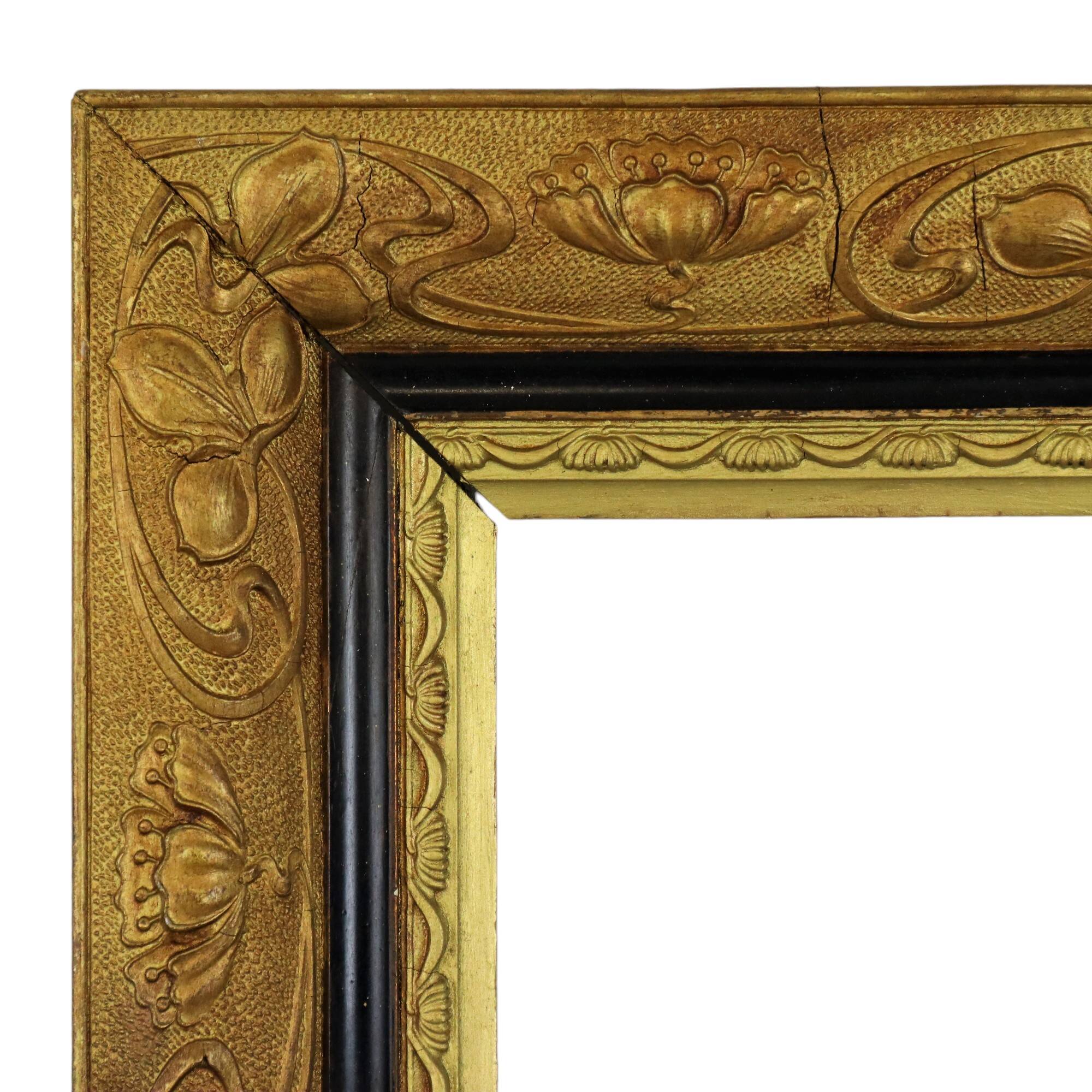 Antique Gilded Wooden Frame Classic Baroque Style Frame 38x33cm