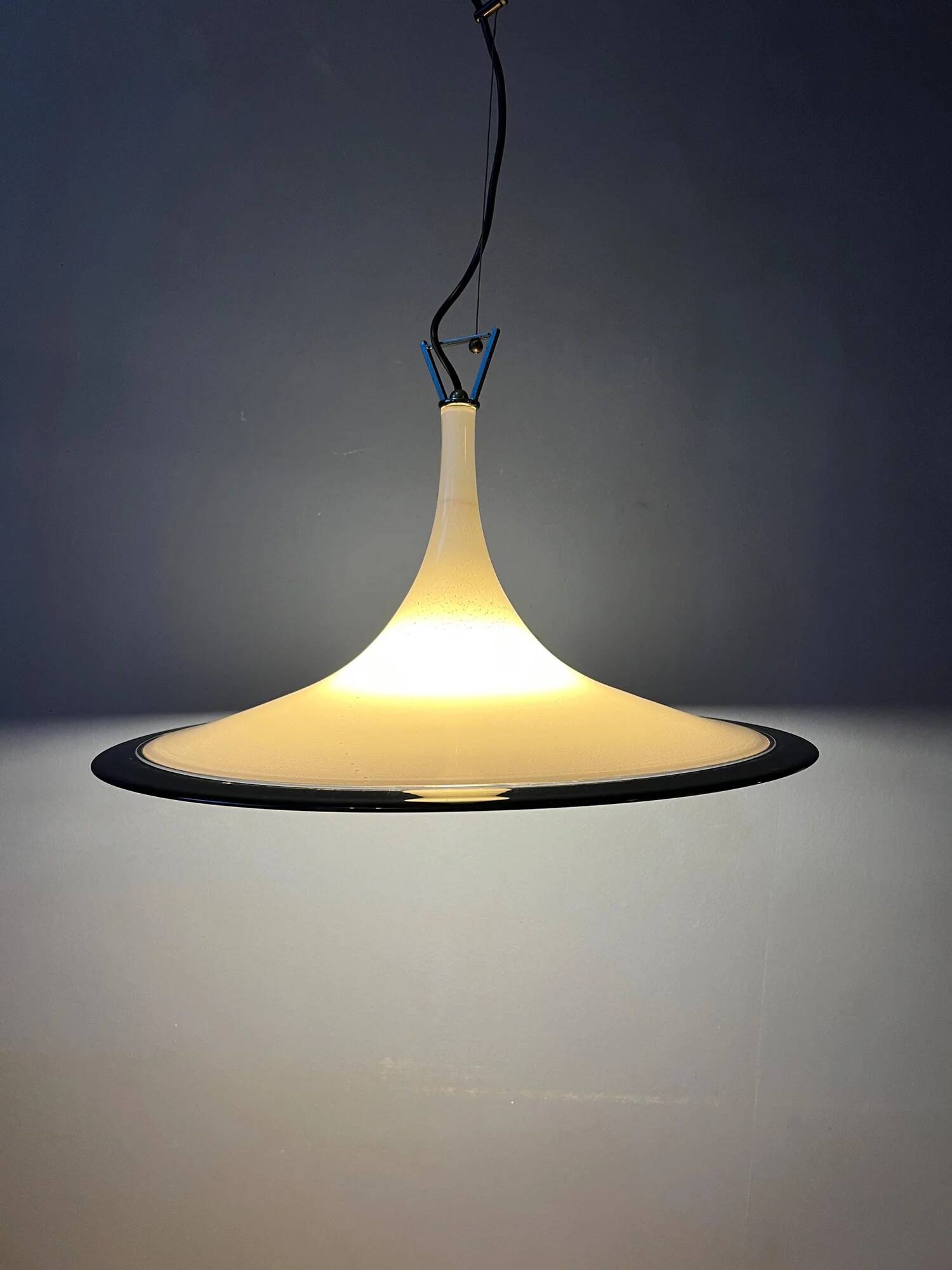 Vintage Murano glass witch hat pendant lamp